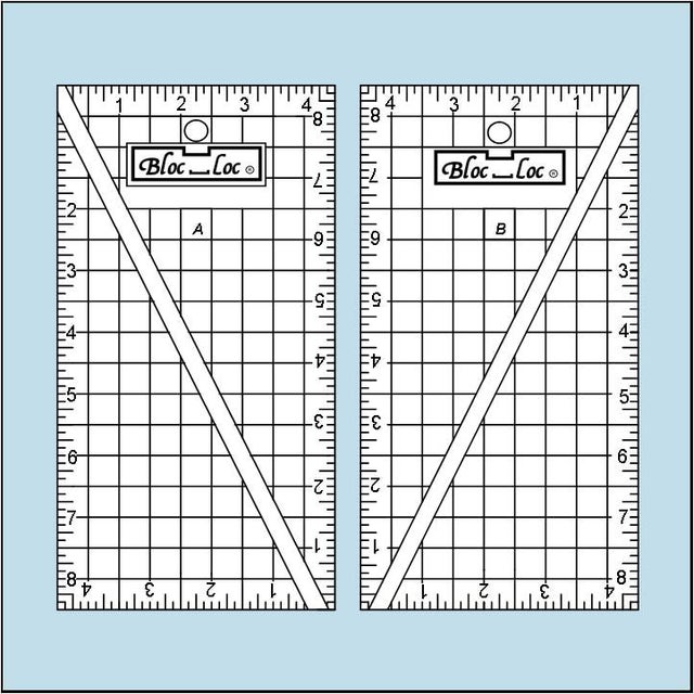 Bloc Loc~Half Square Triangle Ruler Set #6~ 2.5''and 4.5'' Acrylic Ruler 